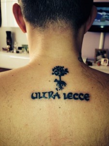 Tatuaggio ultrà Lecce di Danilo Stanca