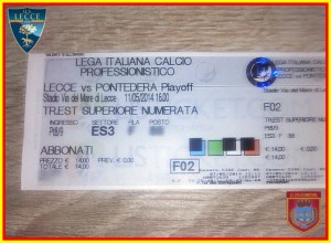 biglietto Lecce-Pontedera play-off 11-5-2014
