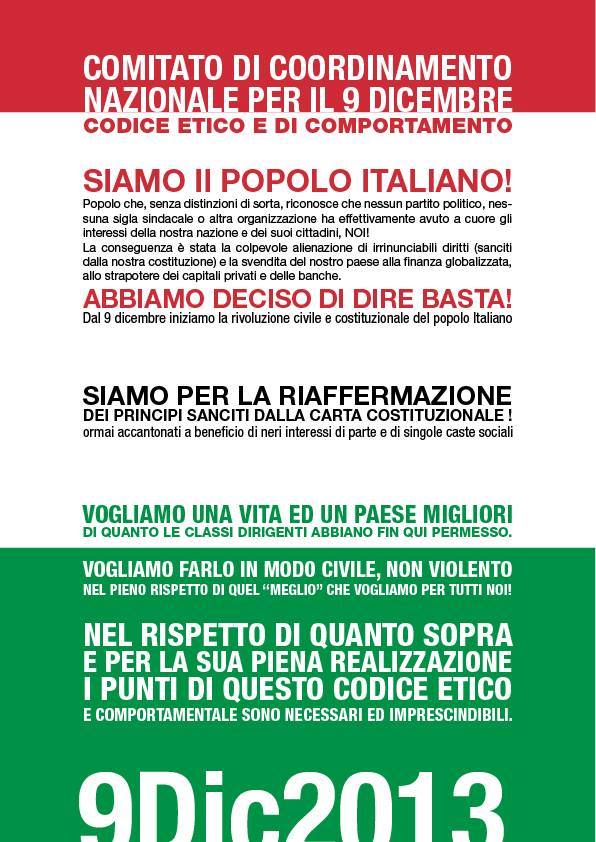 9 dicembre: l’Italia inizia a fermarsi