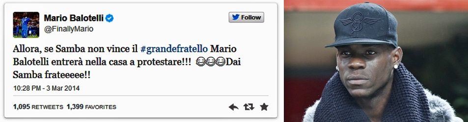 GF13: Balotelli tifa per Samba