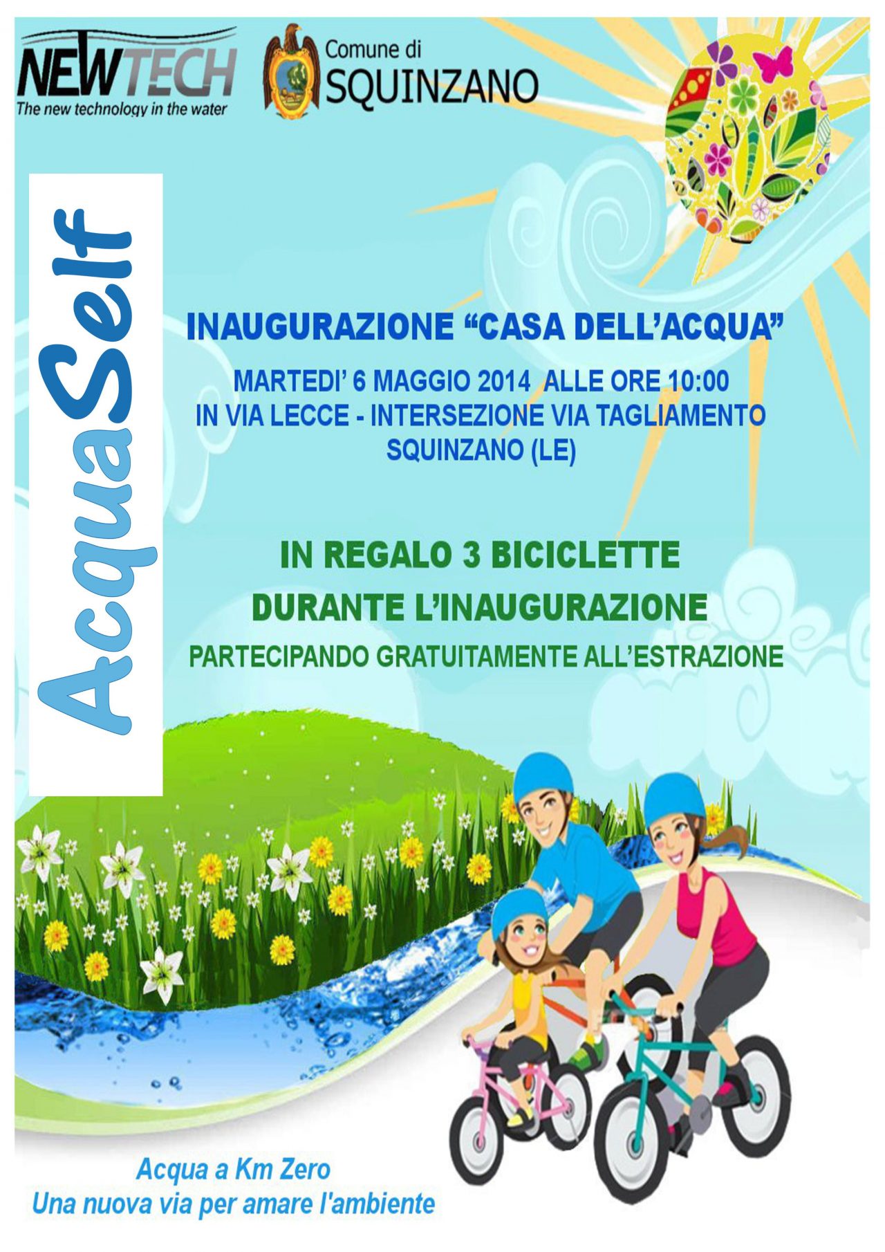 Il 6 maggio a Squinzano ci sarà l’inaugurazione della “casa dell’acqua”