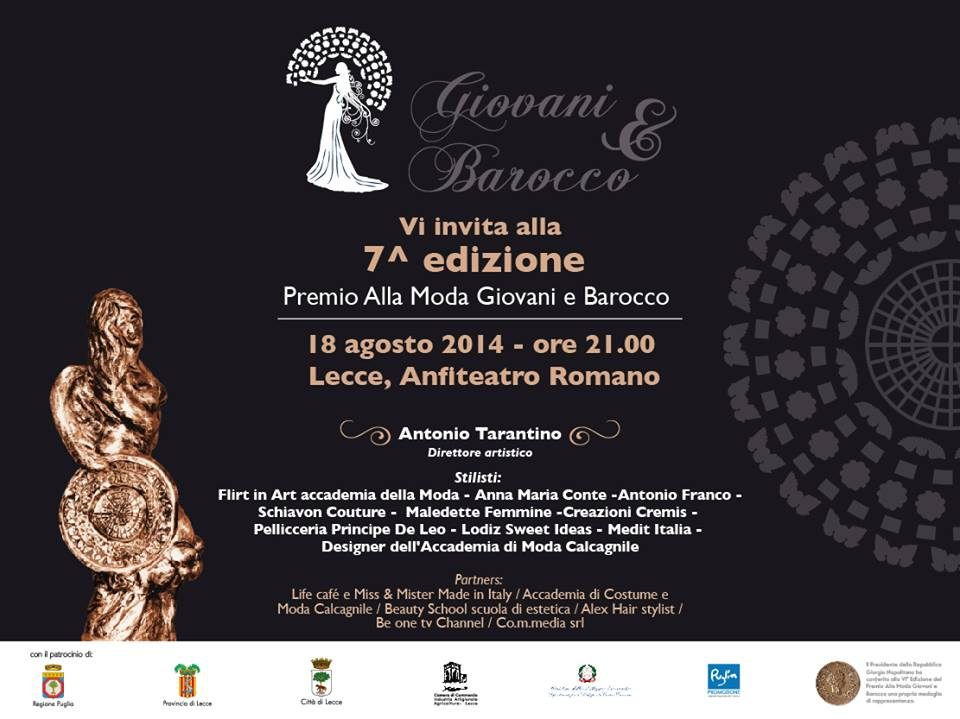 “Premio alla Moda Giovani e Barocco”: tutto pronto per 18 agosto