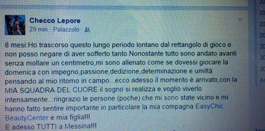 Lepore, l’inferno è passato: “Sono andato avanti senza mollare mai”