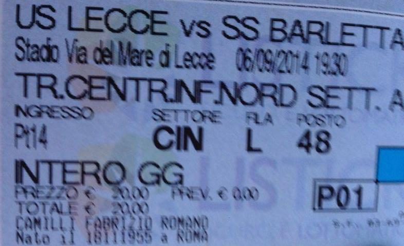 Fabrizio Camilli:”Bisogna sempre andare allo stadio per il bene del Lecce”