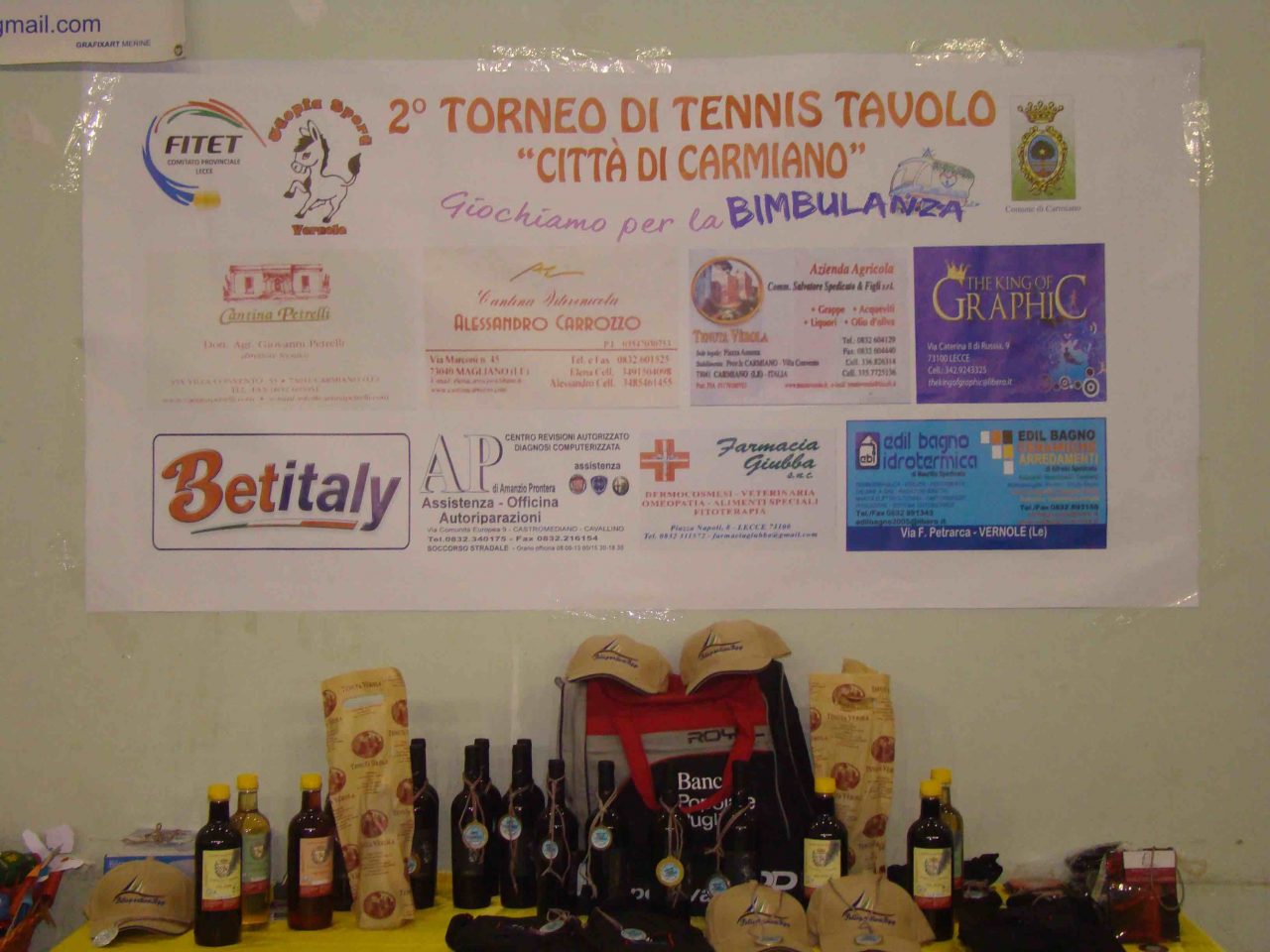 Il tennistavolo per la Bimbulanza a Carmiano