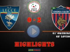 Lecce-Cosenza 0-2, gli highlights