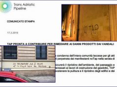 Pulitura scritte vandaliche, Salvemini rifiuta il contributo TAP