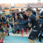 festa per la Serie B Lecce dei giocatori in campo