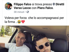 Falco su facebook: “Diretti verso Lecce”
