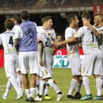 esultanza Lecce dopo gol al Benevento 27-8-2018