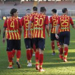 esultanza giallorossi Lecce-Padova 3-2