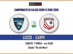 Lecce-Carpi, le formazioni ufficiali