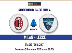 Milan-Lecce, le formazioni ufficiali
