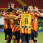 LECCE BRESCIA CAMPIONATO 2019-2020 22/07/2020  ESULTANZA MICHEL CAPUTO/SILPRESS