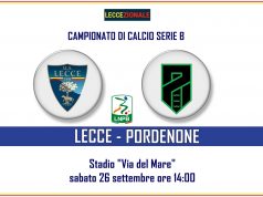 Lecce-Pordenone, le formazioni ufficiali