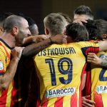 esultanza Lecce dopo gol di Hendersn contro Feralpisalò
