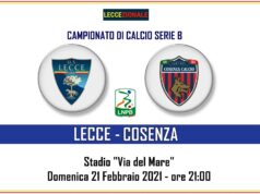 Lecce-Cosenza, il tabellino. Mancosu e Pisacane in panca