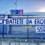Striscione Sticchi Damiani Lecce-Venezia playoff