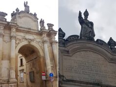 Intervento d’urgenza per la statua di S. Oronzo colpita da un fulmine