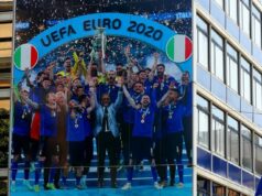Nuovo look per la sede della Figc che omaggia le Nazionali azzurre