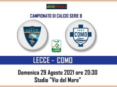 Lecce-Como, il tabellino. Vera ed Helgason titolari