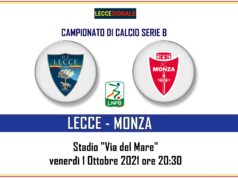 Lecce-Monza, il tabellino. Meccariello titolare