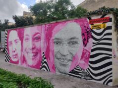 Un murales per la campagna #Iolochiedo di Amnesty