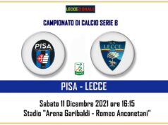 Pisa-Lecce, il tabellino. Giallorossi col tridente Strefezza-Olivieri-Di Mariano