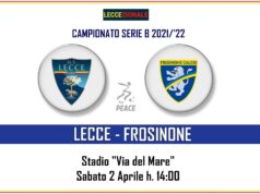 Lecce-Frosinone, il tabellino. Subito in campo Bleve e Blin