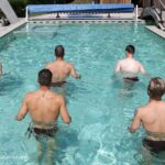 allenamento Lecce a Folgaria in piscina