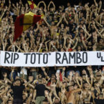 striscione Curva Nord per capo ultrà Palermo Totò Rambo