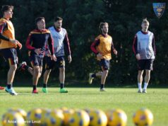 Lecce, Sansone si allena ancora a parte