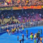 esultanza Krstovic sotto Curva Nord in Lecce-Monza