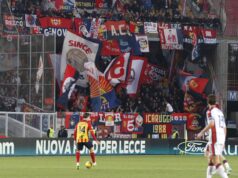 Genoa, col Lecce la Gradinata Nord in silenzio per 5 minuti
