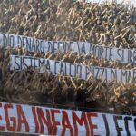 striscione Ultrà Lecce Curva Nord contro Lega Calcio